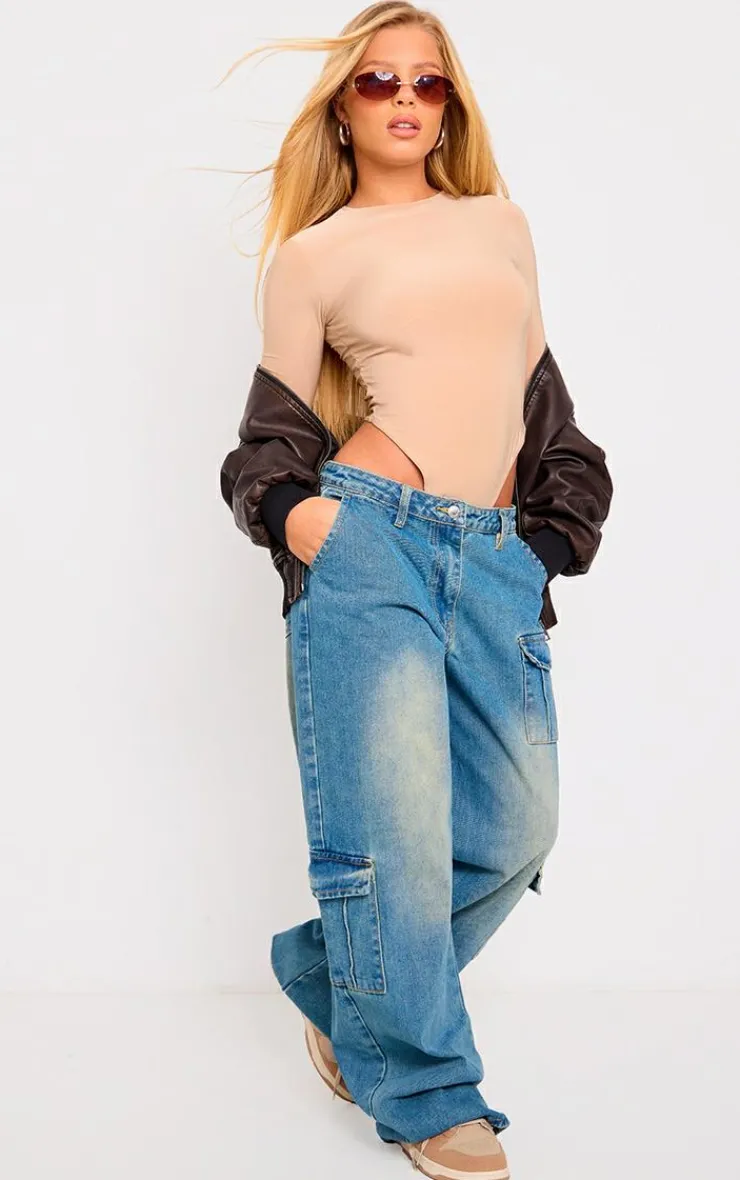 PrettyLittleThing Basic Tops*Basic Slinky Long Sleeve Bodysuit