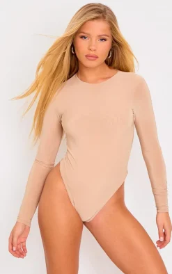 PrettyLittleThing Basic Tops*Basic Slinky Long Sleeve Bodysuit