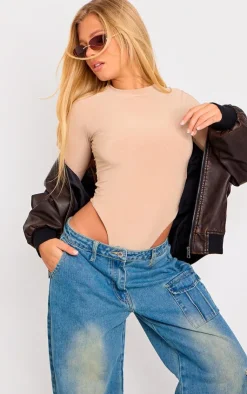 PrettyLittleThing Basic Tops*Basic Slinky Long Sleeve Bodysuit