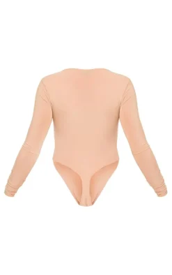 PrettyLittleThing Basic Tops*Basic Slinky Long Sleeve Bodysuit