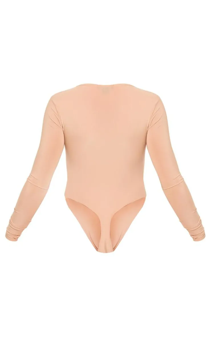 PrettyLittleThing Basic Tops*Basic Slinky Long Sleeve Bodysuit