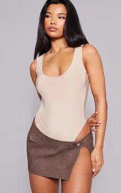PrettyLittleThing Basic Tops*Basic Slinky Scoop Neck Bodysuit