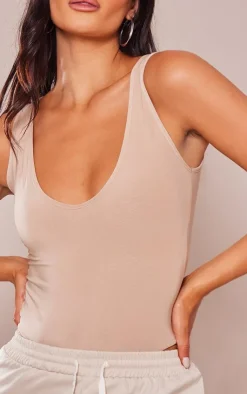 PrettyLittleThing Sleeveless Tops*Basic Slinky V Neck Bodysuit