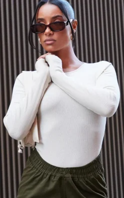 PrettyLittleThing Basic Tops*Basic Soft Ribbed Long Sleeve Bodysuit