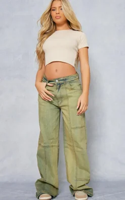 PrettyLittleThing Basic Tops*Basic Soft Ribbed Short Sleeve Crop Top