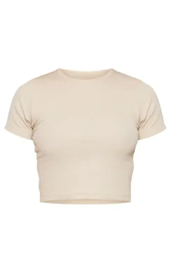 PrettyLittleThing Basic Tops*Basic Soft Ribbed Short Sleeve Crop Top