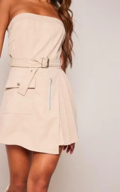 Cargo Pleated Wrap Belted Bodycon Dress-PrettyLittleThing New