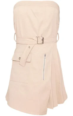 Cargo Pleated Wrap Belted Bodycon Dress-PrettyLittleThing New