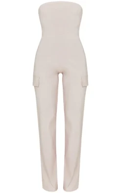 Stone Cargo Style Corset Bandeau Jumpsuit