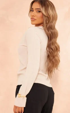 PrettyLittleThing Shirts*Cheesecloth Tie Front Long Sleeve Shirt