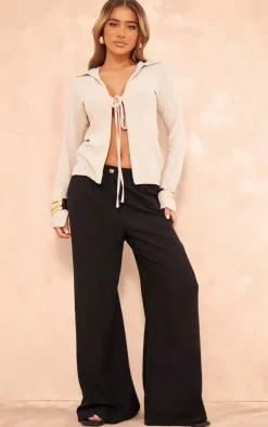 PrettyLittleThing Shirts*Cheesecloth Tie Front Long Sleeve Shirt