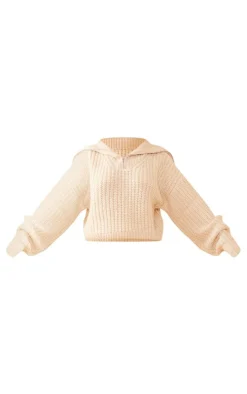 PrettyLittleThing Oversized Sweaters*Chunky Knitted Zip Up Oversized Sweater