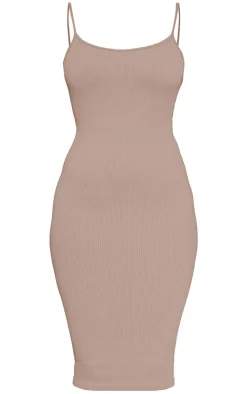 PrettyLittleThing Snatched*Contour Seamless Rib Strappy Midi Dress