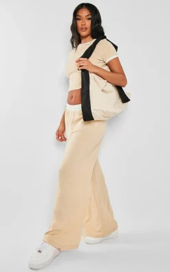 Hot PrettyLittleThing Contrast Short Sleeve Top Stone