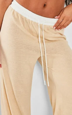 Online PrettyLittleThing Contrast Wide Leg Pants Stone