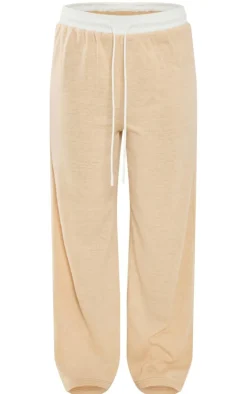 Online PrettyLittleThing Contrast Wide Leg Pants Stone