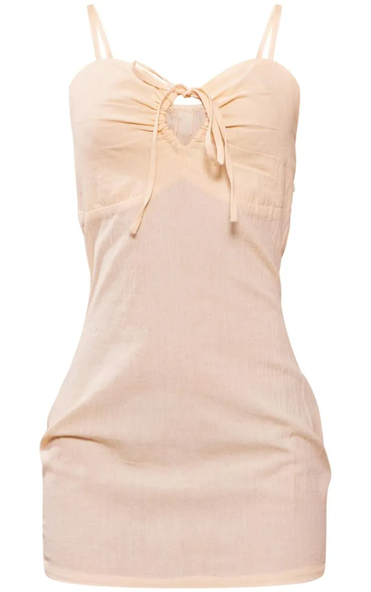 Cotton Cut Out Ruched Bodycon Dress-PrettyLittleThing Best