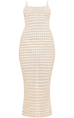 Crochet Strappy Maxi Dress-PrettyLittleThing