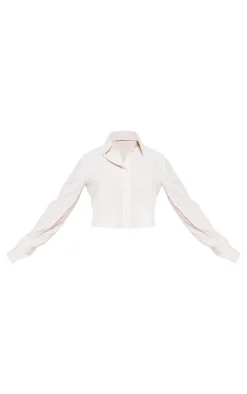 PrettyLittleThing Shirts*Cross Back Stripe Cropped Shirt