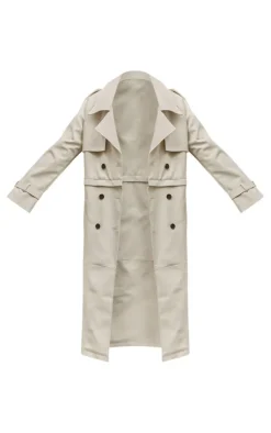 PrettyLittleThing Trench Coats*Detachable Hem Faux Leather Trench Coat