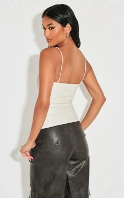 PrettyLittleThing Camisole*Faux Leather Strappy Cami Top