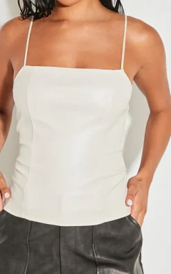 PrettyLittleThing Camisole*Faux Leather Strappy Cami Top