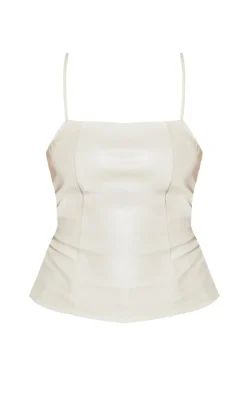 PrettyLittleThing Camisole*Faux Leather Strappy Cami Top