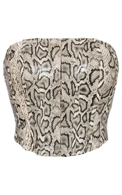PrettyLittleThing Corsets*Faux Snake Leather Hook And Eye Structured Corset