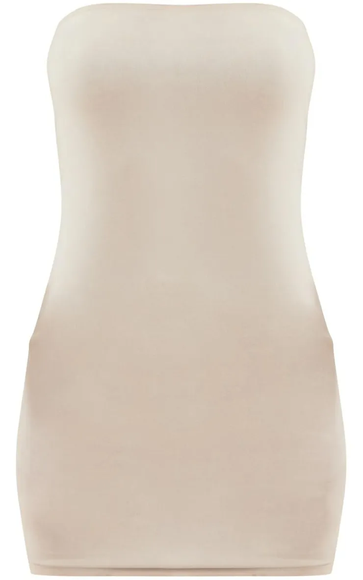 Faux Suede Bandeau Bodycon Dress-PrettyLittleThing Sale