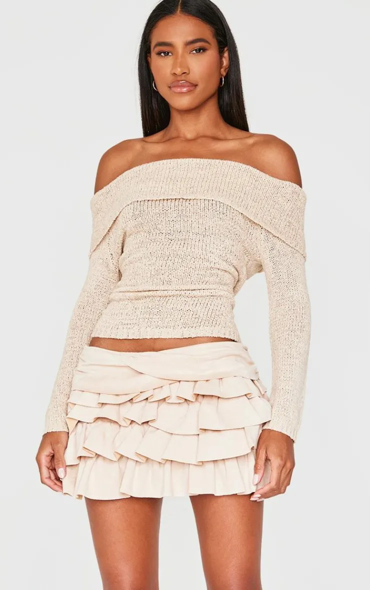 Faux Suede Frilly Rara Mini Skirt-PrettyLittleThing Discount
