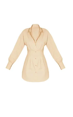 Fitted Waist Long Sleeve Shirt Dress-PrettyLittleThing Sale