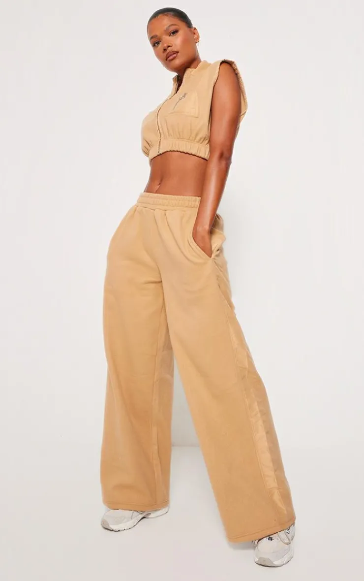 Best PrettyLittleThing Fleece Contrast Pocket Cropped Vest Stone