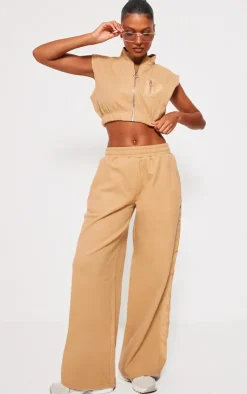 Best PrettyLittleThing Fleece Contrast Pocket Cropped Vest Stone