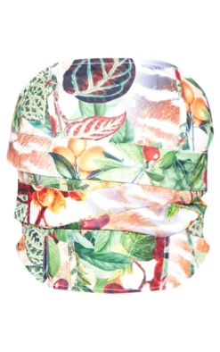 PrettyLittleThing Corsets*Floral Print Woven Drape Front Boned Corset