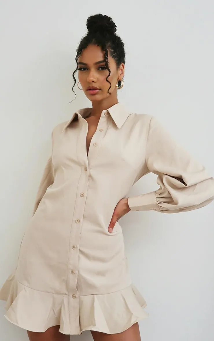 Frill Hem Shirt Dress-PrettyLittleThing Sale