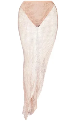 Hotfix Diamante Mesh Panties Insert Maxi Skirt-PrettyLittleThing Sale