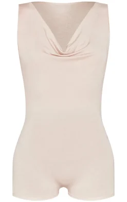 Jersey Cowl Neck Romper-PrettyLittleThing Outlet