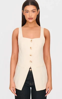 Longline Square Neck Vest-PrettyLittleThing Sale