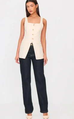 Longline Square Neck Vest-PrettyLittleThing Sale