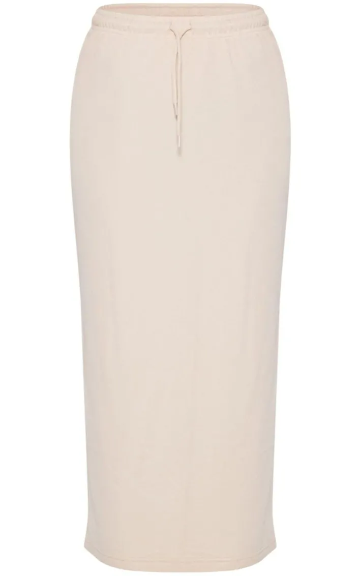 Stone Loopback Drawstring Waist Maxi Skirt