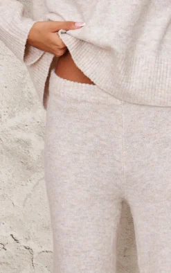 New PrettyLittleThing Luxe Knit Wide Leg Pants Stone