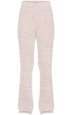 Stone Marl Knitted Wide Leg Pants