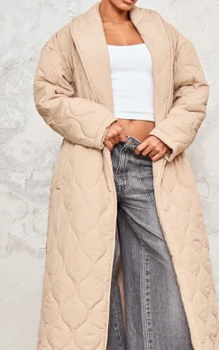 PrettyLittleThing Christmas Shop*Maxi Belted Quilted Coat