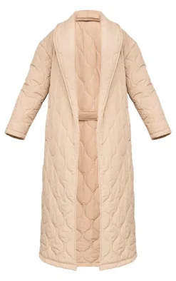 PrettyLittleThing Christmas Shop*Maxi Belted Quilted Coat