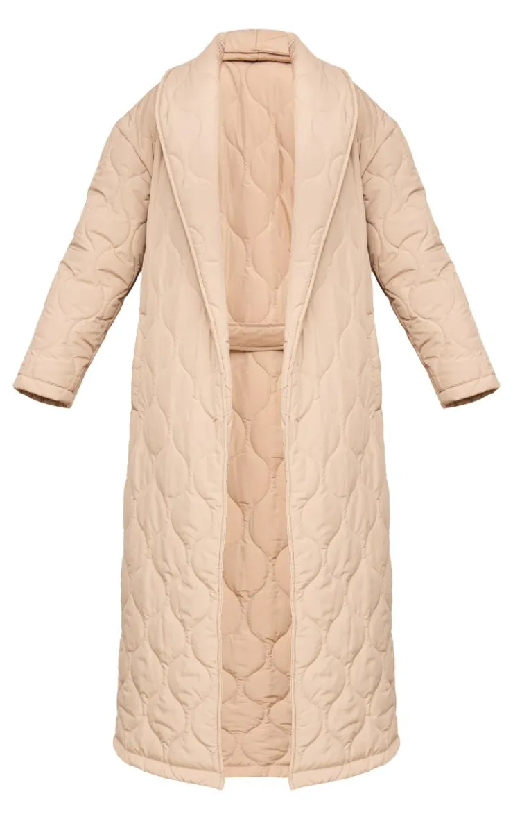 PrettyLittleThing Christmas Shop*Maxi Belted Quilted Coat