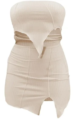Overlocked Distressed Seam Detail Cut Out Bodycon Dress-PrettyLittleThing Outlet