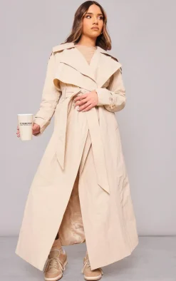 PrettyLittleThing Trench Coats*Oversized Lightweight Crinkle Mac Trench Coat