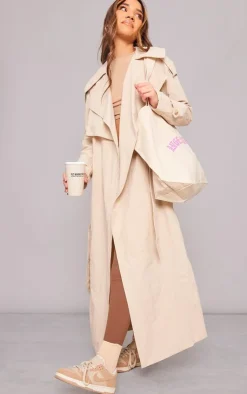 PrettyLittleThing Trench Coats*Oversized Lightweight Crinkle Mac Trench Coat