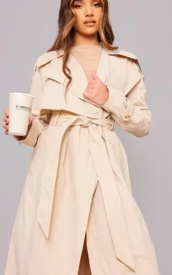 PrettyLittleThing Trench Coats*Oversized Lightweight Crinkle Mac Trench Coat