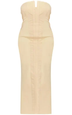 Panel Detail V Wire Bodycon Maxi Dress-PrettyLittleThing Best